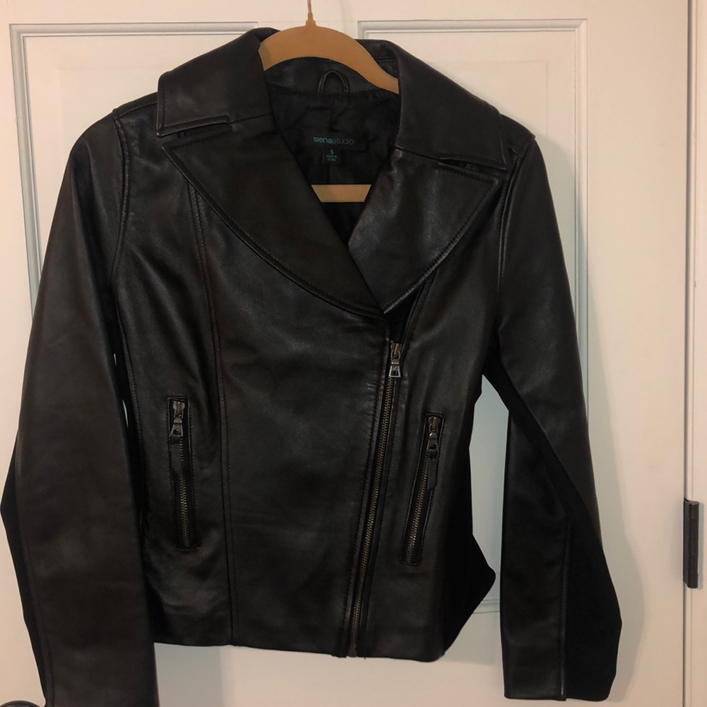 Siena study black leather jacket.